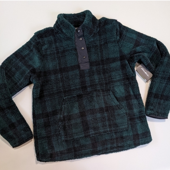 NWT EDDIE‎ BAUER Jacket Pemba Plaid PULLOVER Green Womens size XL - Picture 3 of 5